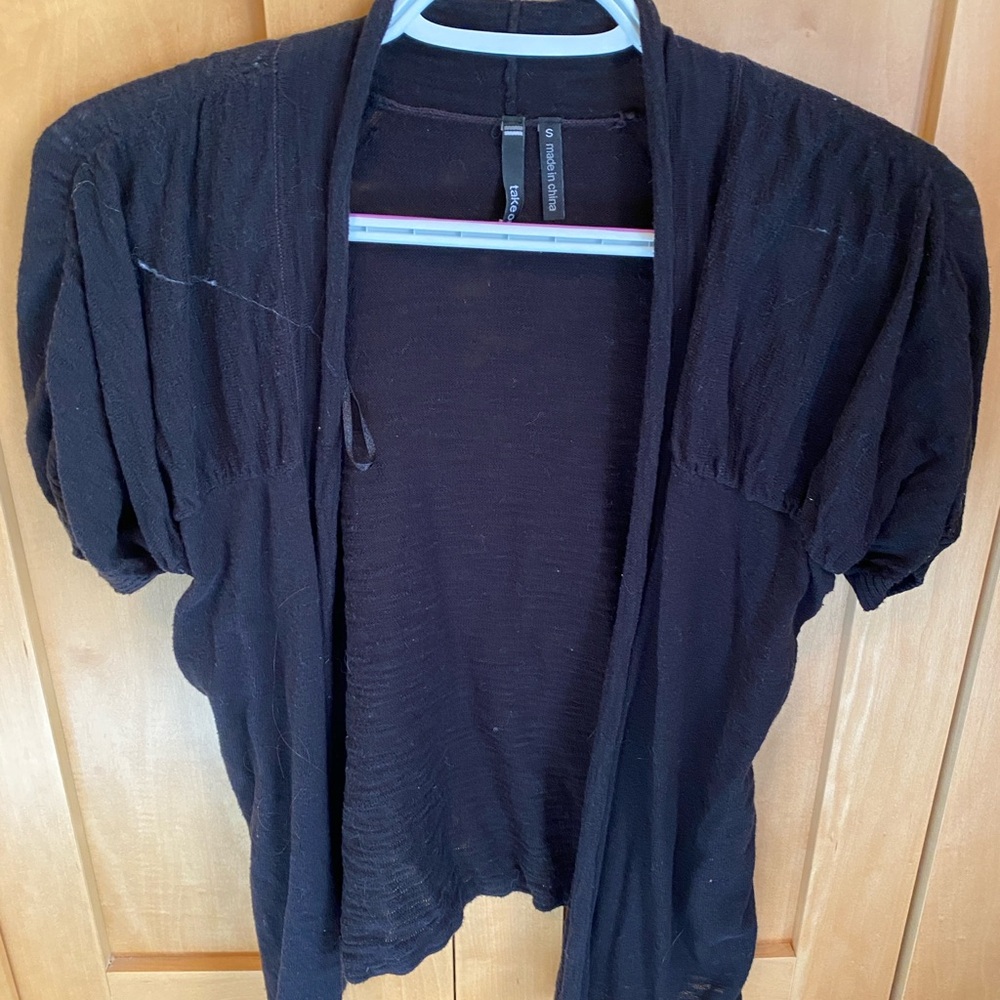 Black Short Sleeve Cardigan